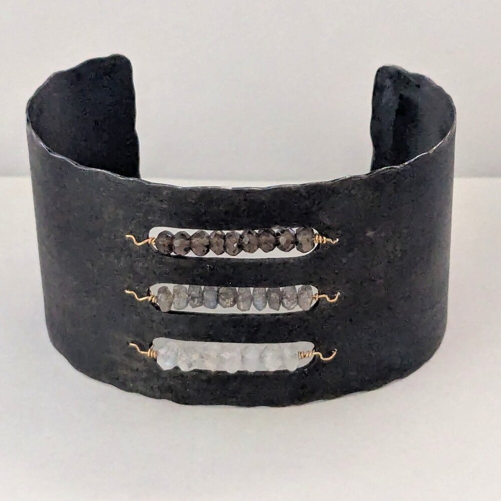 JUDITH HAAS New York Bronze Colored Modernist Cuff Bracelet